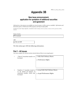 Appendix 3B - Issue of Performance Rights (290617)