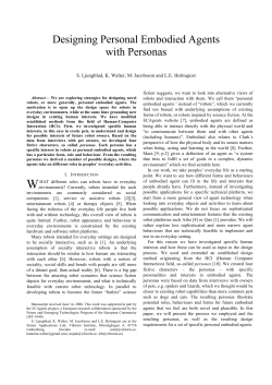 Designing Personal Embodied Agents with Personas