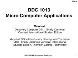 DDC 1013 Micro Computer Applications