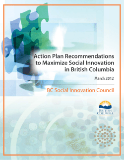 Action Plan Recommendations to Maximize Social Innovation in BC