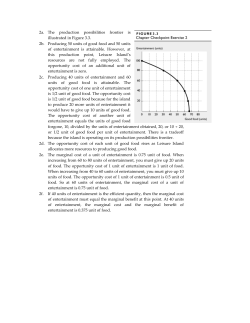2a. The production possibilities frontier is illustrated in Figure 3.3. 2b