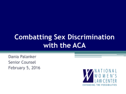 ACA reduces sex discrimination