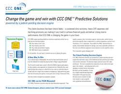 Change the game and win with CCC ONE&trade; Predictive Solutions