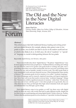 The Old and the New in the New Digital Literacies