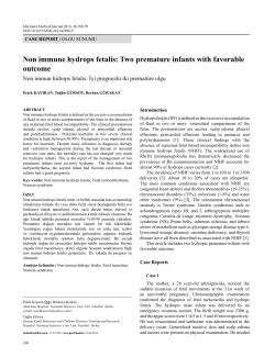 Non immune hydrops fetalis: Two premature infants with favorable