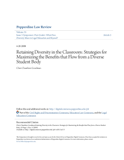 Retaining Diversity in the Classroom: Strategies for Maximizing the
