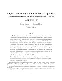Object Allocation via Immediate-Acceptance - HEC Lausanne