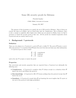 Some ZK security proofs for Belenios