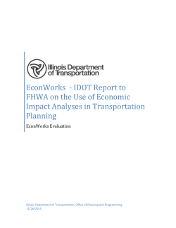 EconWorks - IDOT Report to FHWA on the Use of Economic Impact