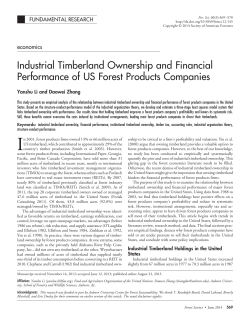 Industrial Timberland Ownership and Financial