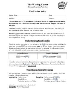 The Passive Voice
