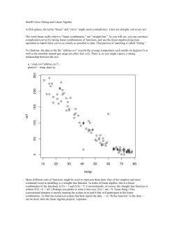 StartR Curve-Fitting and Linear Algebra