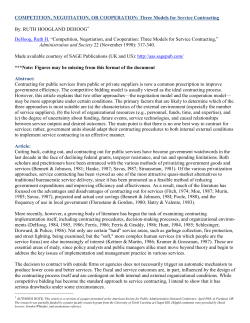 COMPETITION, NEGOTIATION, OR COOPERATION: Three Models