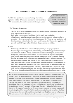The ERC start grant has two rounds of testing &ndash; the written