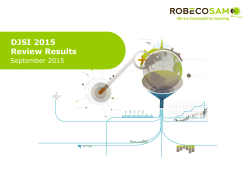 DJSI 2015 Review Results - Dow Jones Sustainability Index