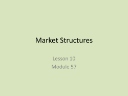 Introduction to Market Structures