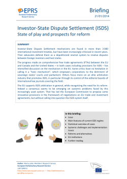 Investor-State Dispute Settlement (ISDS)