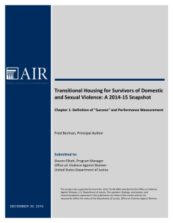 transitional housing for survivors - chapter 1
