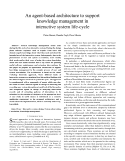 An agent-based architecture to support knowledge