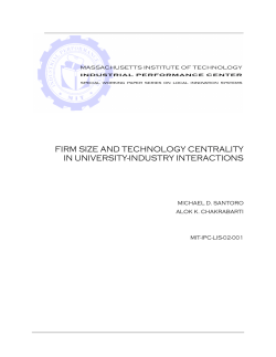 firm size and technology centrality in university