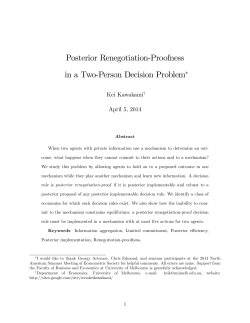 Posterior Renegotiation-Proofness in a Two