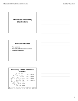 Theoretical Probability Distributions Bernoulli Process ( )