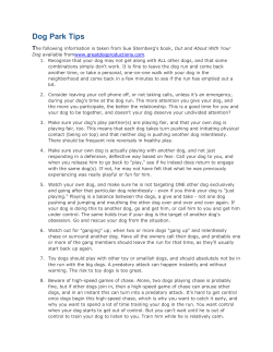 Dog Park Tips - Kindred Companions LLC