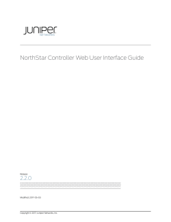 NorthStar Controller Web User Interface Guide