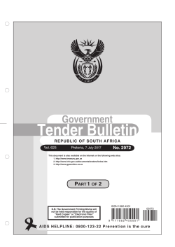 Tender bulletin 2972 - South African Government