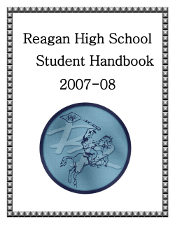 Not without honor The mission of Reagan High School