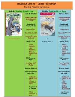 Unit 1: Reading Street Extra Unit 2: Reading Street Extra by Elissa