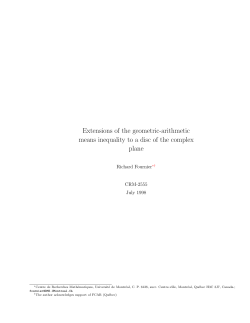 Extensions of the geometric-arithmetic means inequality to a disc of