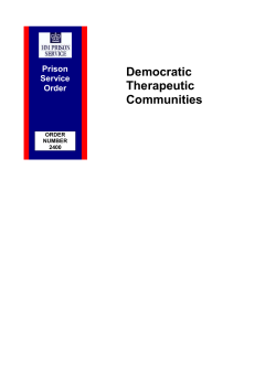 (Democratic) Therapeutic Communities