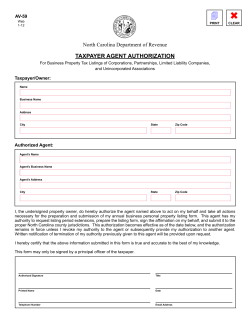 TAXPAYER AGENT AUTHORIZATION