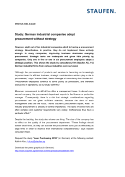 German industrial companies adopt procurement without strategy
