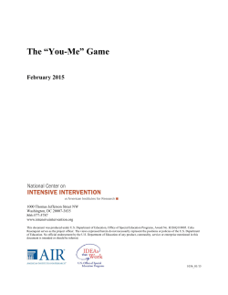 "You-Me" Game - National Center on Intensive Intervention