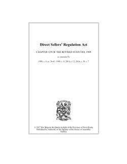 Direct Sellers` Regulation Act