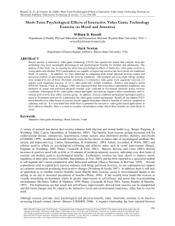 Short-Term Psychological Effects of Interactive Video Game