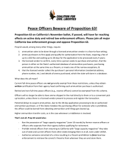 Peace Officers Beware of Proposition 63!
