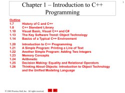 Chapter 1 &ndash; Introduction to Computers and C++ Programming