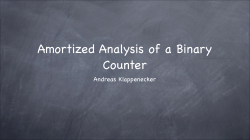 Amortized Analysis of a Binary Counter