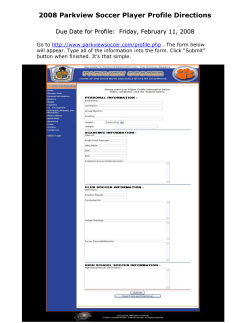 2008 Parkview Soccer Player Profile Directions