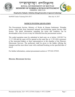 Air Fare quotation - Ministry of Works and Human Settlement