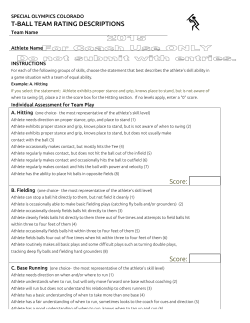 T-BALL TEAM RATING DESCRIPTIONS Score