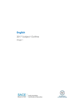 Stage 1 English Subject Outline for teaching in 2017