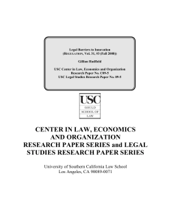 CENTER IN LAW, ECONOMICS AND ORGANIZATION RESEARCH