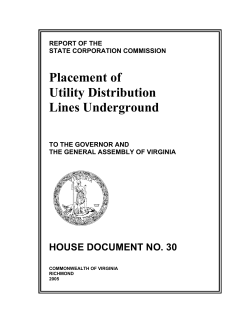 Placement of Utility Distribution Lines Underground