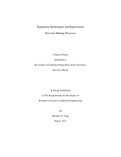 Equipment Maintenance and Replacement Decision Making