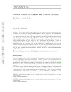 Ancestral sequence reconstruction with Maximum Parsimony