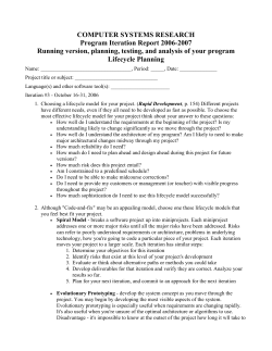 COMPUTER SYSTEMS RESEARCH Program Iteration Report 2006